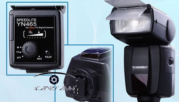 Đèn speedlite flash Yongnuo YN-465 cho máy ảnh Canon, Nikon chế độ TTL tiện dụng