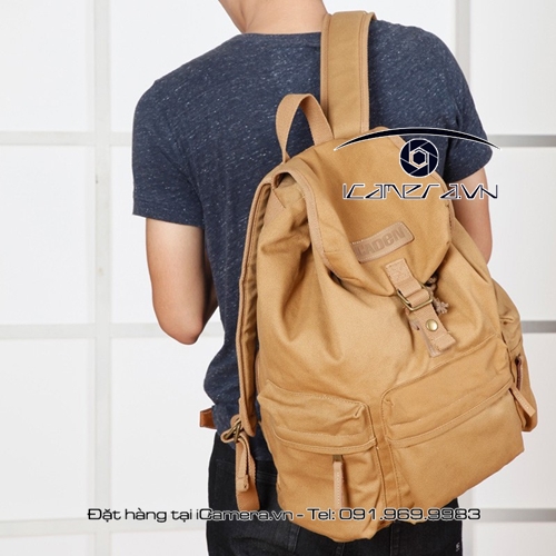 Ba lô kèm túi đựng máy ảnh chống nước Caden F5 vải Cotton Canvas