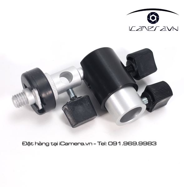 Gá đèn có bi có khe cắm dù male 1/4 và male 3/8