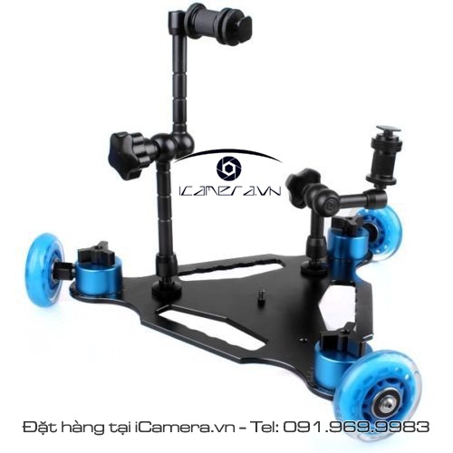 Dolly table 3 bánh cho máy ảnh để bàn, trượt sàn