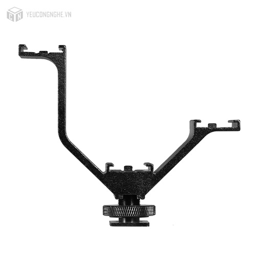 Gá chữ V lắp đèn flash, mic cho máy ảnh triple shoe V-bracket 10.5cm Easy Hood