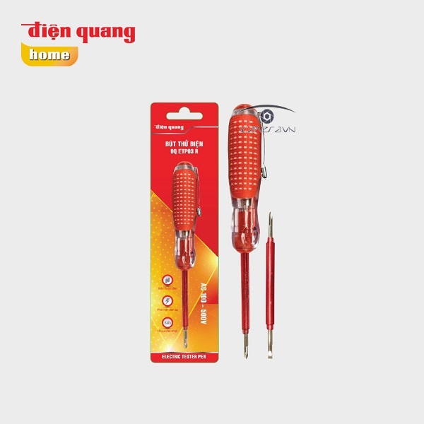 Bút thử điện Điện Quang ĐQ ETP03 R ( 2 đầu vít, 160 mm, màu đỏ )