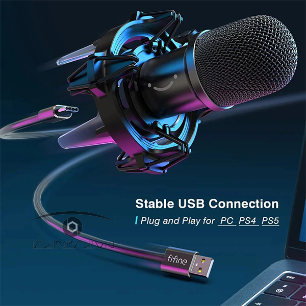 Fifine K651 - Micro RGB kèm shock mount và giá đỡ scissor arm stand