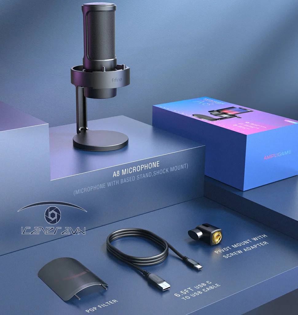 Fifine A8 - Micro thu âm tích hợp đèn RGB