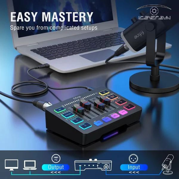 FIFINE SC3 Ampligame USB Mixer 