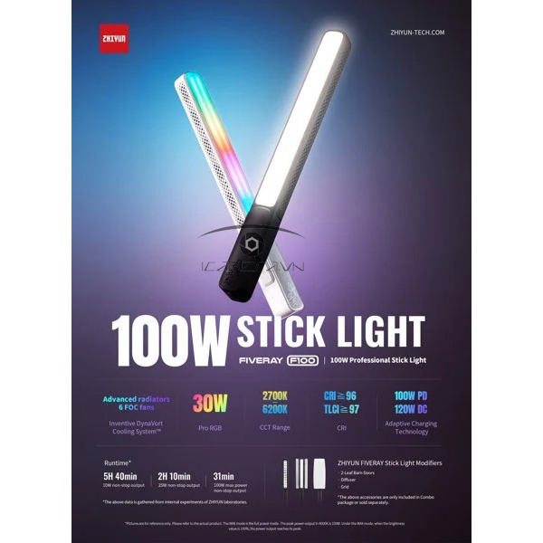 Zhiyun - Đèn led cầm tay Fiveray F100 