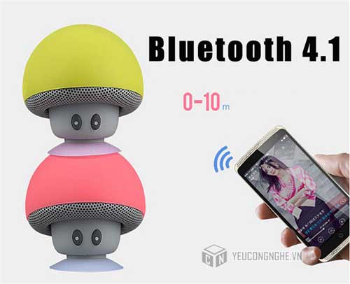 Giá đỡ điện thoại trên bàn hình nấm kèm loa bluetooth Sucking disc bracket mini speaker SB-01