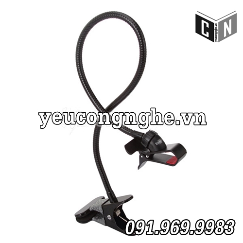 Giá đỡ điện thoại kẹp trên bàn, thành giường (thân sắt 70cm, chân phủ sơn)