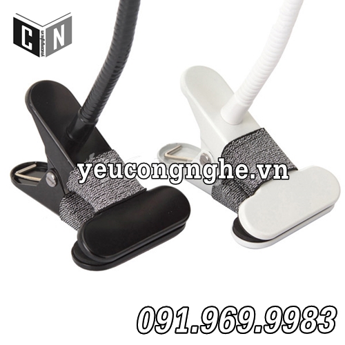 Giá đỡ điện thoại kẹp trên bàn, thành giường (thân sắt 70cm, chân phủ sơn)