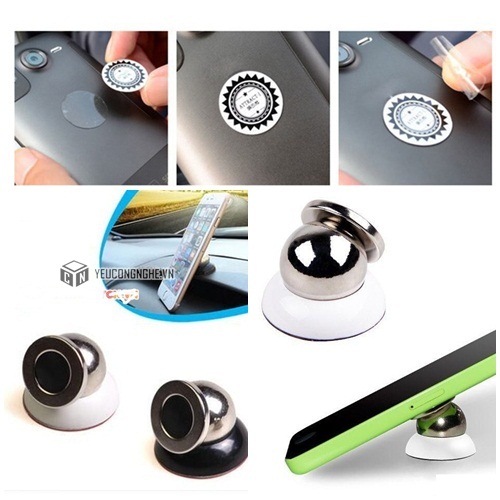 Giá đỡ xoay 360 độ dạng bi dính cho điện thoại trên ô tô giá rẻ nhất