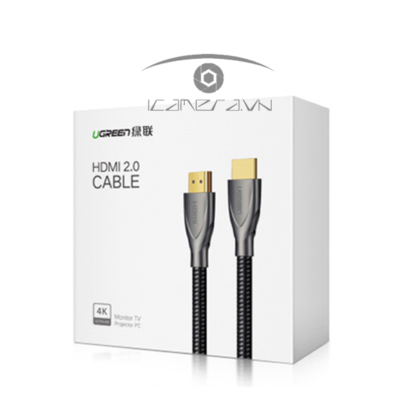 Cáp HDMI 2.0 4K Carbon Ugreen Mạ Vàng(60Hz) 50106/50107/50110