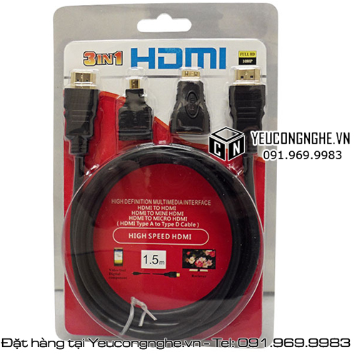 Bộ chuyển tín hiệu cổng HDMI 3 trong 1 cho đầu chuẩn HDTV