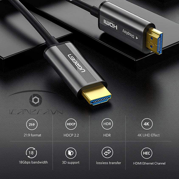 Cáp HDMI 2.0 sợi quang Ugreenhỗ trợ 4K/60Hz cao cấp 50716/50717