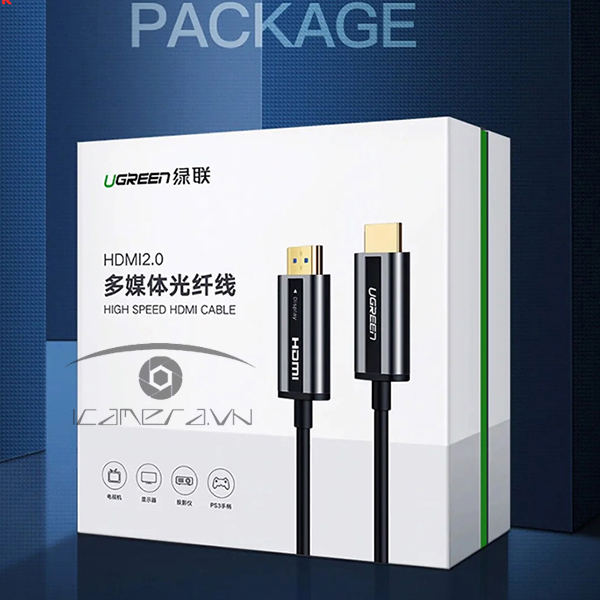 Cáp HDMI 2.0 sợi quang Ugreenhỗ trợ 4K/60Hz cao cấp 50716/50717