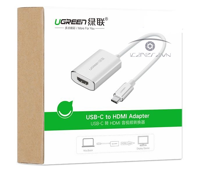 Cáp USB Type-C to HDMI Ugreen 40865 hỗ trợ 4Kx2K cao cấp