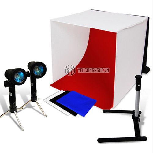 Hộp chụp sản phẩm kèm 2 đèn sáng liên tục giá rẻ 60x60 cm KIT60