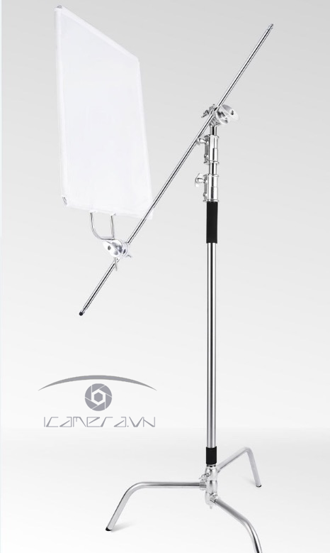 Chân đèn inox C-stand kèm tay boom arm CS-01