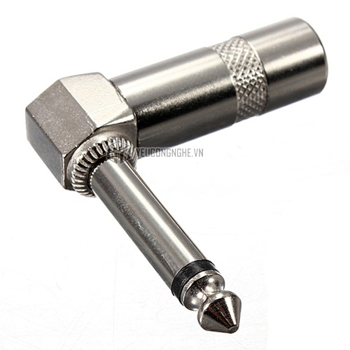 Jack nối âm thanh 6.3mm ¼  “ Mono phone màu bạc  với đàn guitar