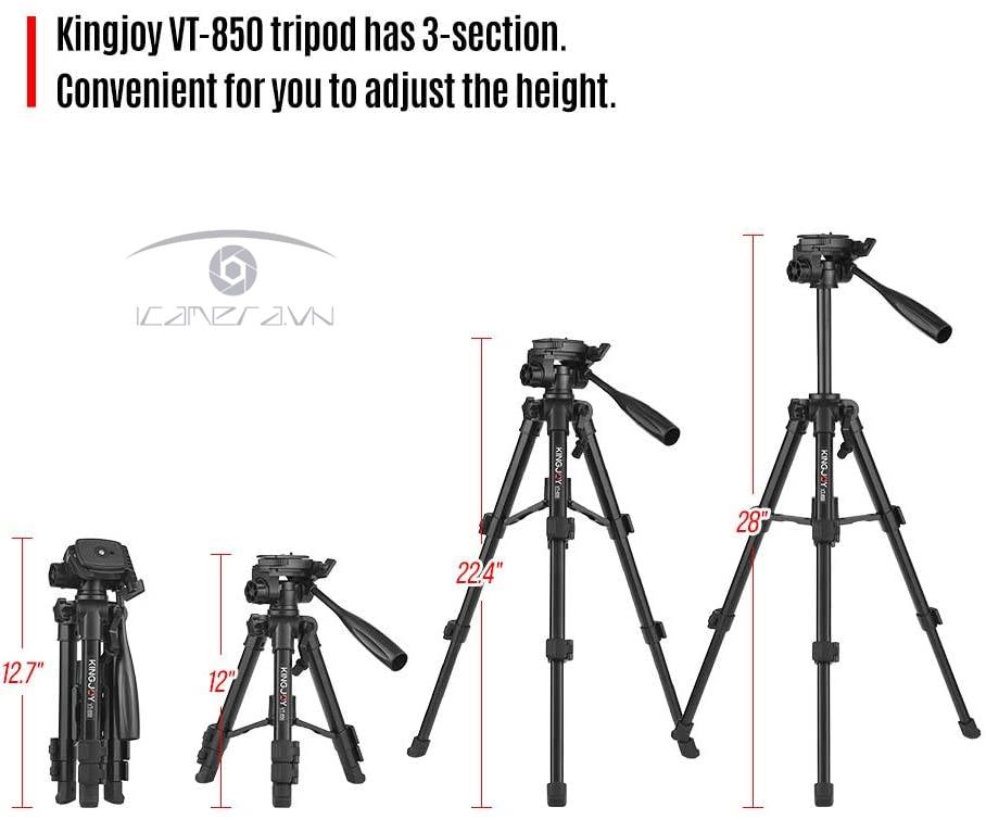 Chân máy ảnh Tripod Kingjoy VT-850