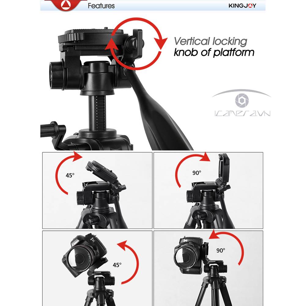 Chân máy ảnh Tripod Kingjoy VT-860