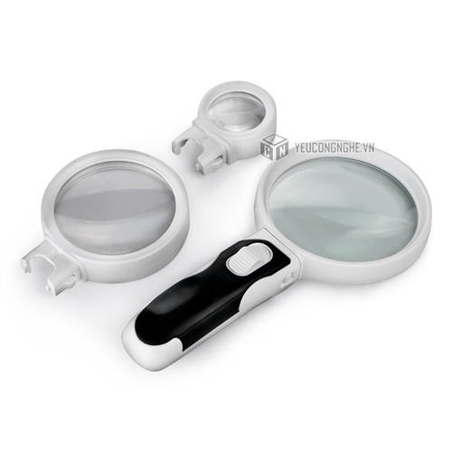 Kính lúp cầm tay 2 đèn led  zoom 2.5x , 5x và 16x ML-301
