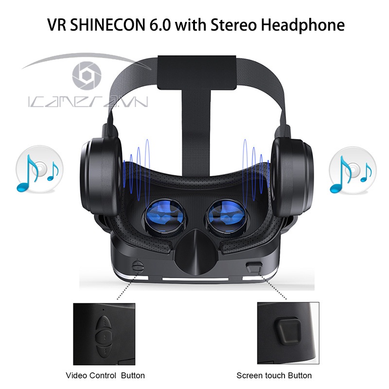 Kính thực tế ảo có tai nghe VR Shinecon Headset 6.0