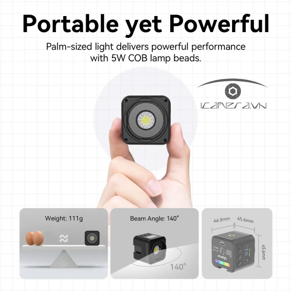 Ulanzi L3 RGB Đèn Led Cob mini 2700 - 7000K công suất 5W