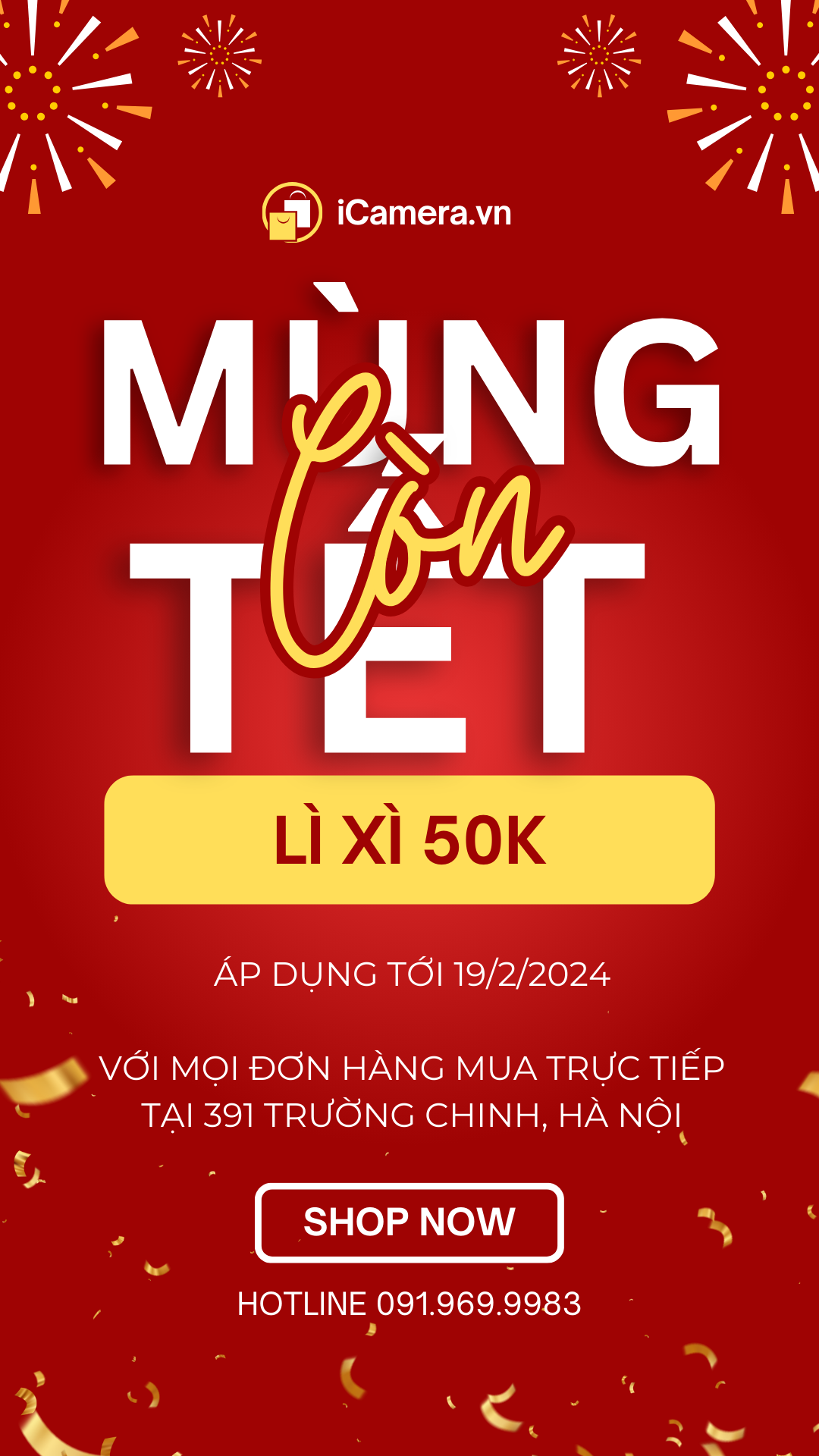 Còn "mùng" còn Tết - Lì xì 50K mọi đơn hàng mua trực tiếp tại Hà Nội