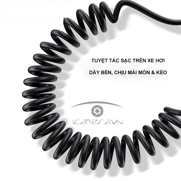 Cáp lò xo bán TRONG SUỐT Lightning C2L - PISEN QUICK Lightning TPU Spring (C-L) 1200mm