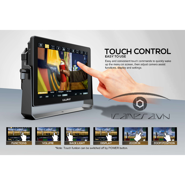 LILLIPUT HT10S Monitor Da Campo 10.1″ FHD IPS – 1500 Nit, Touchscreen, HDR, 3D-LUT, Ingresso/Uscita 3G-SDI E HDMI 2.0, Controllo Fotocamera LANC – Per DSLR E Produzione Video