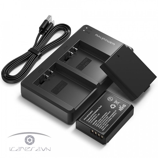 Combo 2 pin 1 sạc đôi RavPower LP-E10