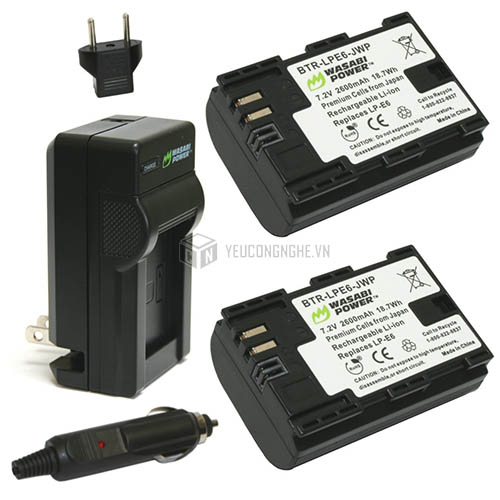 Sạc cho máy ảnh Canon LP-E6 Wasabi