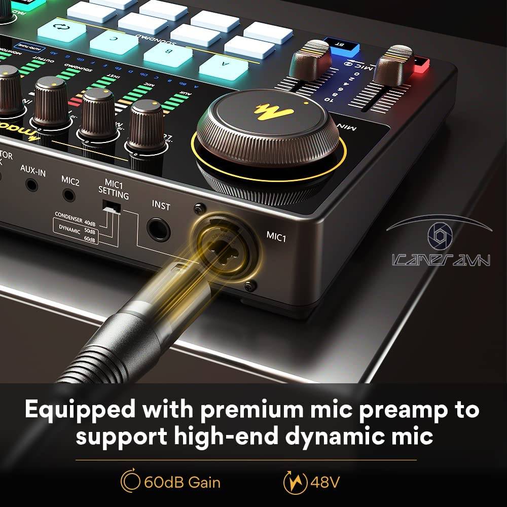 Bộ trộn âm thanh soundcard mixer Maono AME2A