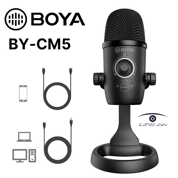 BOYA BY-CM5 - Mic thu âm dành cho Điện thoại Android (Type-C) và Laptop (USB)