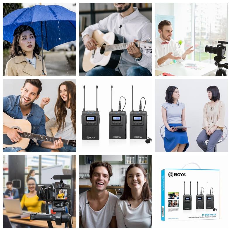 Mic không dây Boya BY-WM8 Pro K2 thu âm phỏng vấn cho máy ảnh máy quay