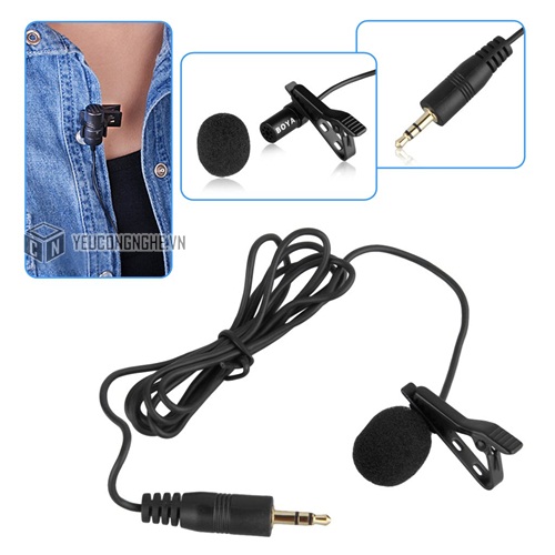 Mic thu âm cài áo cho điện thoại, máy ảnh DSLR, máy quay Boya By-M1
