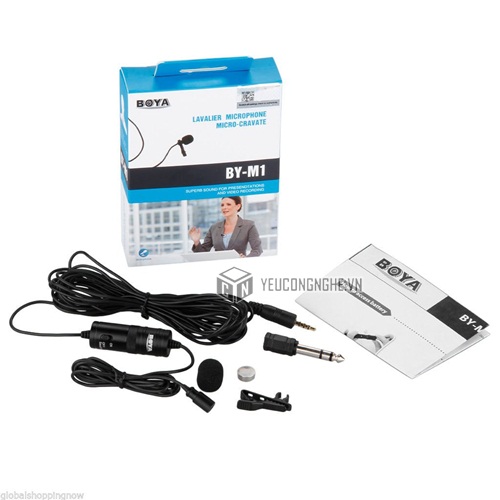 Mic thu âm cài áo cho điện thoại, máy ảnh DSLR, máy quay Boya By-M1