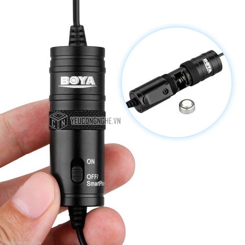 Mic thu âm cài áo cho điện thoại, máy ảnh DSLR, máy quay Boya By-M1