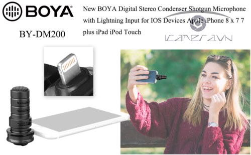 Mic thu âm quay phim cho iPad, iPhone, iPod touch Boya BY-DM200