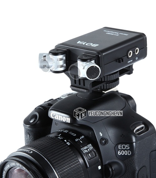 Mic thu âm stereo microphone định hướng gắn máy quay, máy ảnh Boya BY-SM80