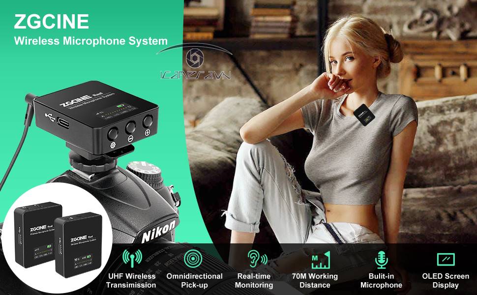 Mic thu âm ZGCINE Real Pro UHF Wireless
