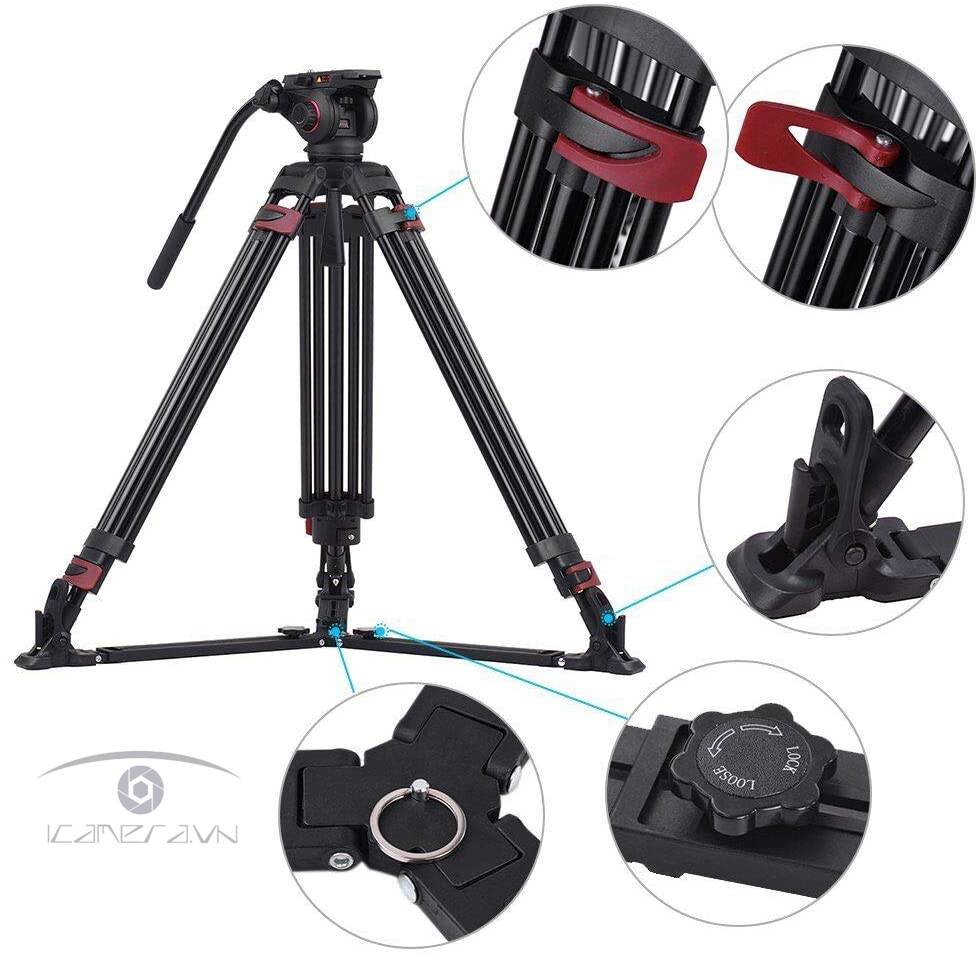 Chân máy ảnh máy quay Tripod Miliboo M609A