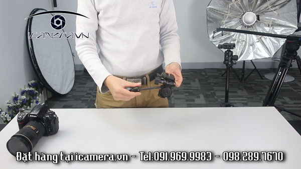 Panhead tay cầm đầu củ gắn tripod cho máy ảnh DSLR, máy quay loại thép PT-108