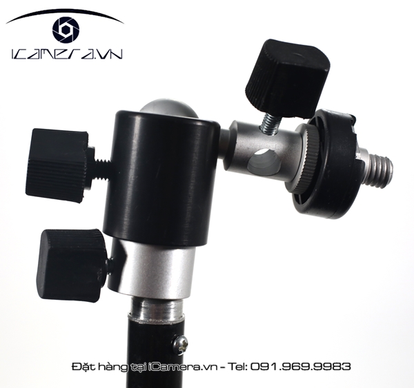 Gá đèn có bi có khe cắm dù male 1/4 và male 3/8