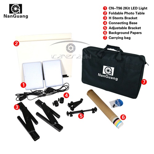 Bộ đèn kit CN-T96 Nanguang kèm phông nền chụp sản phẩm