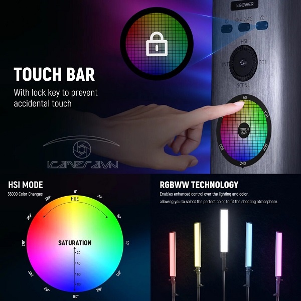 Đèn led NEEWER BH30S RGB LED Tube Light Wand