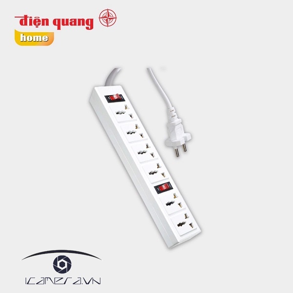 Ổ cắm Điện Quang ĐQ 003A-04 ( 6 lỗ 3 chấu )