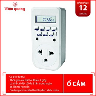 Ổ cắm hẹn giờ ĐQ ESK DT10 W 13 ( Điện tử, 1 lỗ - 3 chấu, trắng )