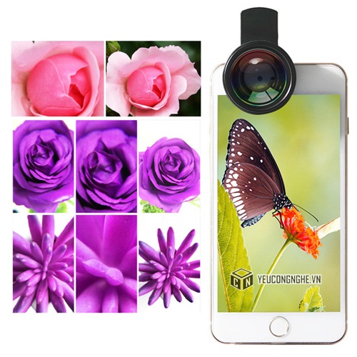 Ống kính 2 trong 1 chụp ảnh smartphone góc rộng - macro LIEQI LQ-025
