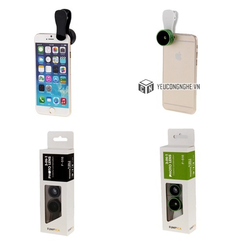 Ống kính 3 trong 1 chụp ảnh đa năng cho smartphone Funipica F-516